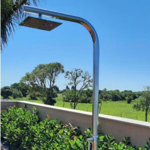 DUCHA TUBULAR EM AÇO INOX 2'' COM CHUVEIRO DE 25X25 CM - SODRAMAR