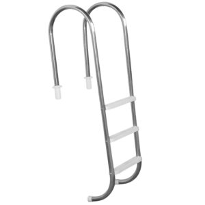 ESCADA MARINHEIRO 1 1/2'' EM AÇO INOX COM DEGRAU ANATÔMICO EM ABS