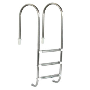 ESCADA MARINHEIRO 1 1/2'' EM AÇO INOX COM DEGRAU ANATÔMICO EM INOX - SODRAMAR